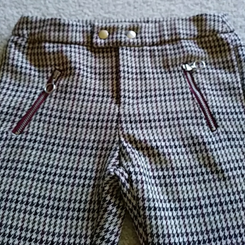 Zara girls houndstooth check slim pant